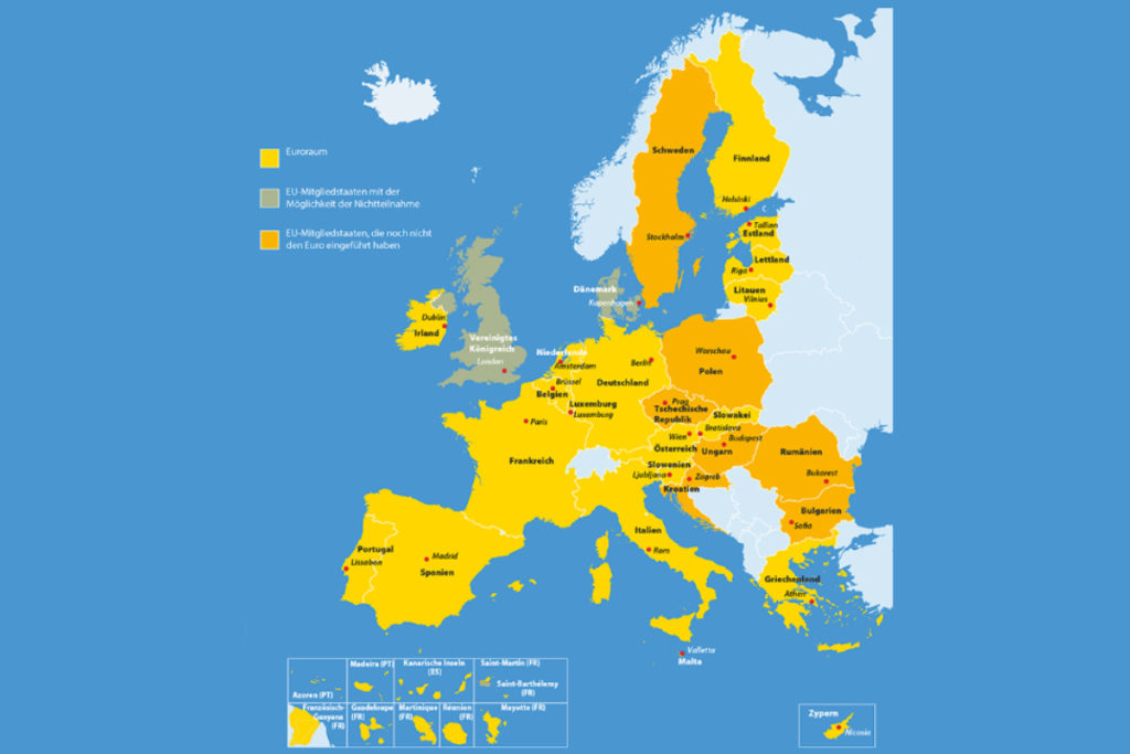 Karte vom Euroraum