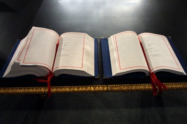 2001 wurde der Vertrag von Nizza unterzeichnet.