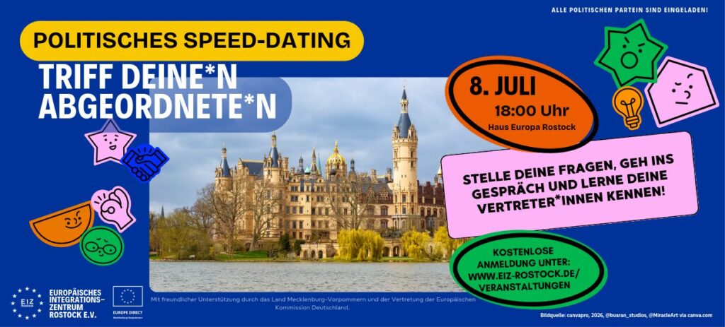 Ein Bild welches zur Veranstaltungsseite des Politischen Speed-datings beim EIZ-Rostock